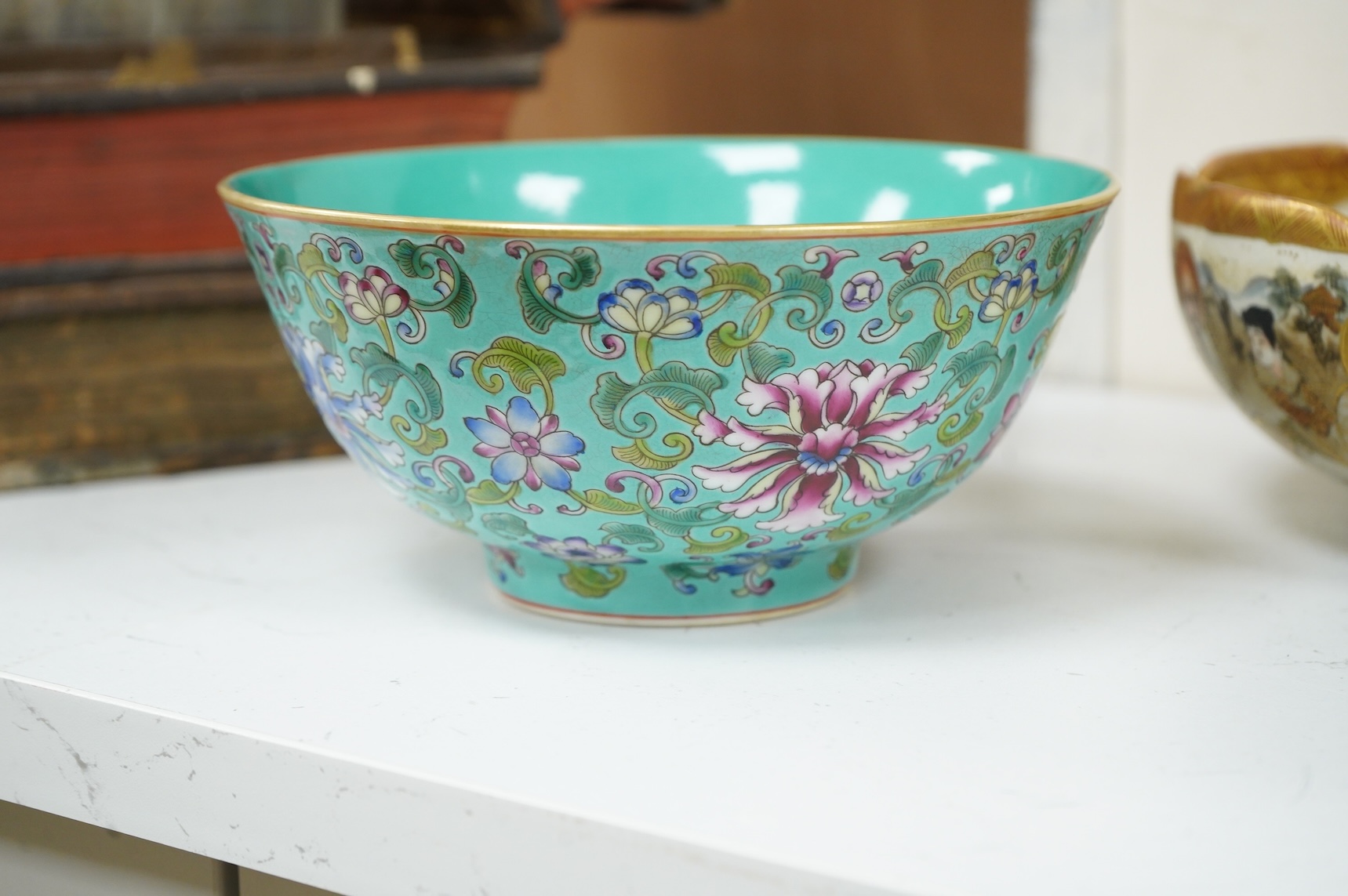 Mixed Japanese and Chinese bowls, vases and plates, largest 18cm diameter